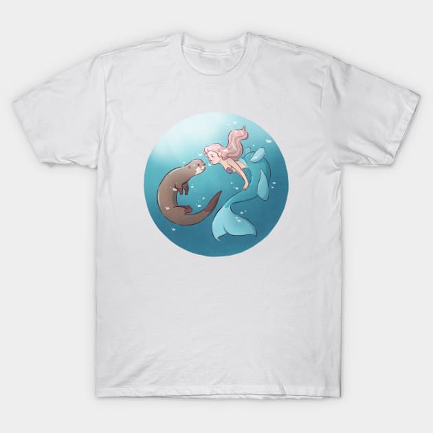 River Otter Mermaid T-Shirt by Melissa Jan